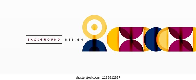 Clean minimal circle background. Colorful template for wallpaper, banner, background or landing