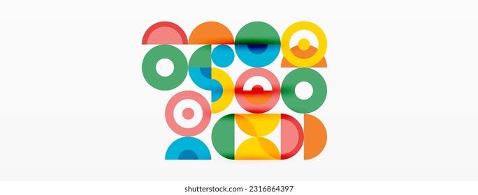 Limpie el fondo mínimo del círculo. Plantilla colorida para papel de pared, pancarta, fondo o aterrizaje