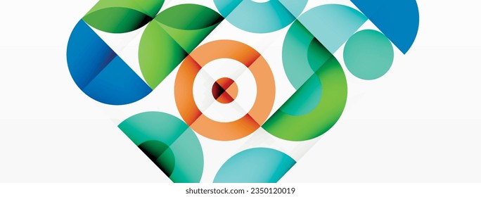 Clean minimal circle background. Colorful template for wallpaper, banner, background or landing