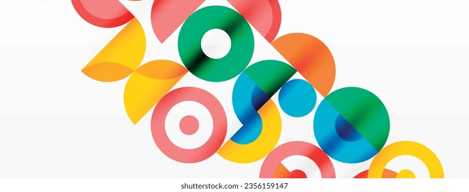 Clean minimal circle background. Colorful template for wallpaper, banner, background or landing