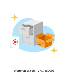 Clean minimal data search result error page illustration flat design vector empty state ui interface