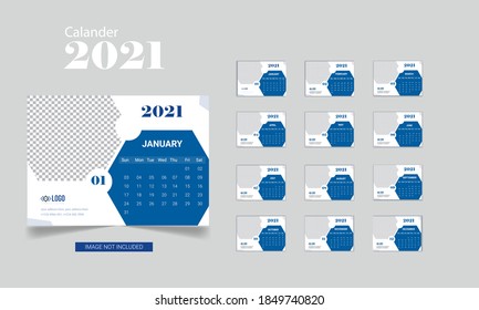 Clean minimal Desk Calander 2021