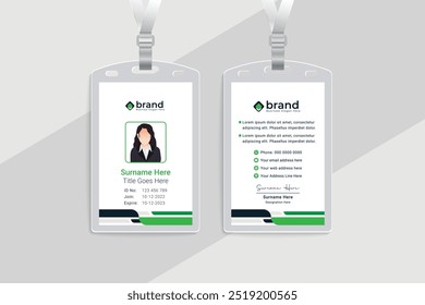 Limpie el diseño mínimo de la tarjeta de identificación