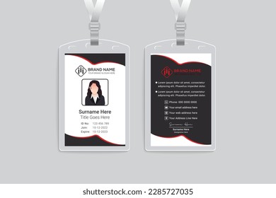 Clean minimal id card template