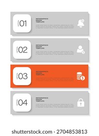 Limpie la Plantilla mínima de la infografía con cuatro opciones