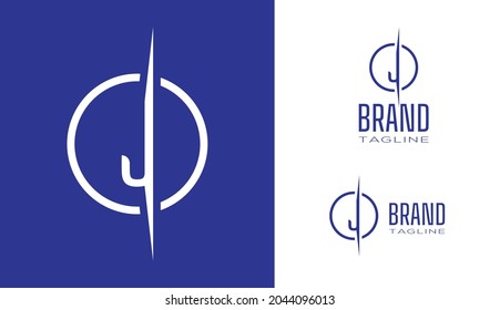 Leyenda minima J Logotipo en una línea de trazo de borde circular con medidas de geometría del logotipo para los conceptos de diseño de marca gráfica creativa para empresas, restaurantes, manufactura y alimentos