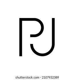 Saubere minimale Buchstaben-PJ-Logo-Vorlage