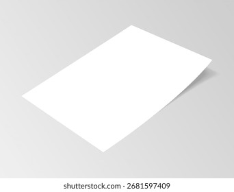 Plantilla de maquetas de papel de tamaño de letra limpia y mínima con representación 3D realista y efectos de sombra sutiles. para presentar documentos, cartas de presentación, currículums, volantes, carteles, diseños de impresión, marca