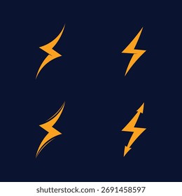 Logotipo mínimo limpio del Vector del perno del relámpago con la chispa eléctrica y la estética moderna