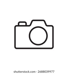 Clean and minimal line art vector of a classic camera.