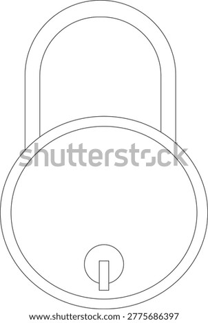 A clean and minimal lock outline illustration representing security, privacy, and protection. This simple line art design is perfect for use in digital security concepts, websites, apps, cybersecurity themes, and business presentations. The vector-style outline makes it versatile for both print and digital projects.