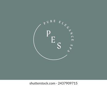 Clean and Minimal Logo Template with Initial and Wordmark for Pure Elegance Spa, cosmetic, and beauty business