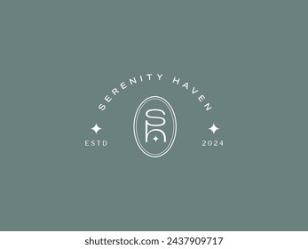 Clean and Minimal Logo Template with Initial and Wordmark for Serenity Haven Spa, cosmetic, and beauty business