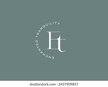 Clean and Minimal Logo Template with Initial and Wordmark for Enchanted Tranquility Spa, cosmetic, and beauty business
