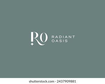 Clean and Minimal Logo Template with Initial and Wordmark for Radiant Oasis Spa, cosmetic, and beauty business