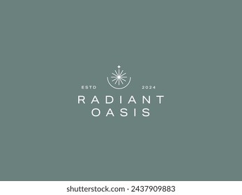 Clean and Minimal Logo Template with Initial and Wordmark for Radiant Oasis Spa, cosmetic, and beauty business