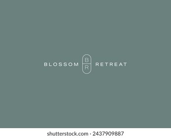 Clean and Minimal Logo Template with Initial and Wordmark for Blossom Retreat Spa, cosmetic, and beauty business