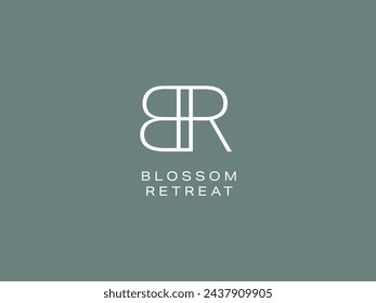 Clean and Minimal Logo Template with Initial and Wordmark for Blossom Retreat Spa, cosmetic, and beauty business