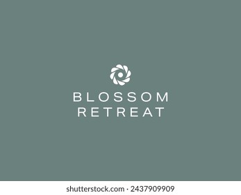 Clean and Minimal Logo Template with Initial and Wordmark for Blossom Retreat Spa, cosmetic, and beauty business