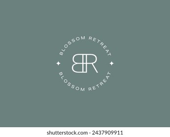 Clean and Minimal Logo Template with Initial and Wordmark for Blossom Retreat Spa, cosmetic, and beauty business