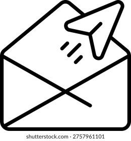 Diseño de iconos de correo limpio y mínimo enviado para el éxito del correo electrónico, la confirmación o la interfaz de usuario de entrega
