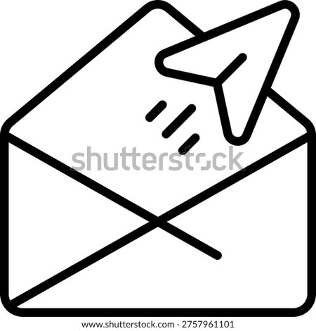 Clean and minimal mail sent Icon Design for email success, confirmation, or delivery UI