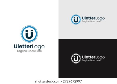Design de logotipo U limpo, mínimo e moderno, perfeito para marcas, monogramas e identidade corporativa