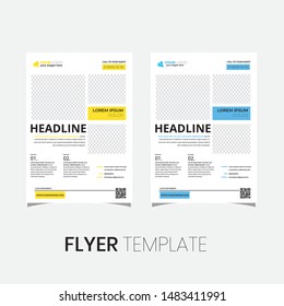 Clean Minimal Multipurpose Flyers,  Brochure design, cover modern layout, annual report, poster, flyer in A4 with simple color, geometric shapes for tech, science, market with clear background