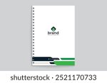 Clean minimal notebook cover design template