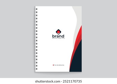 Modelo de design de capa de notebook mínima limpa