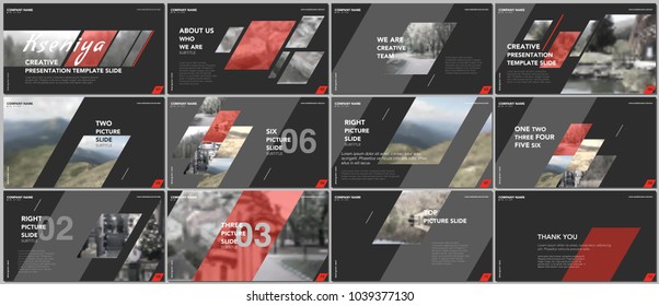 Clean and minimal presentation templates. Black elements on a white background. Brochure cover vector design. Presentation slides for flyer, leaflet, brochure, report, marketing, advertising, business