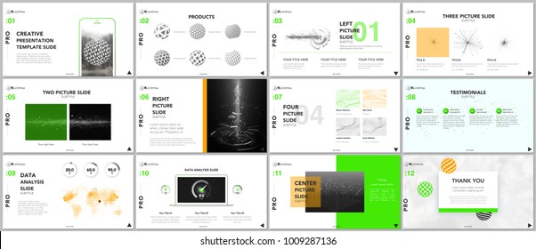 Clean and minimal presentation templates. Tech elements on white background. Technology concept vector design. Presentation slides for flyer, leaflet, brochure, report, marketing, advertising, banner