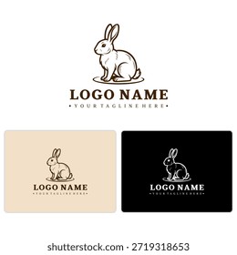 Clean, minimal rabbit logo for eco and pet industries