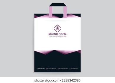 Clean minimal shopping bag template