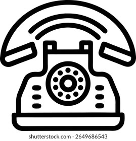 Clean and minimal telephone line icon. Ideal for apps, websites, and digital interfaces.
