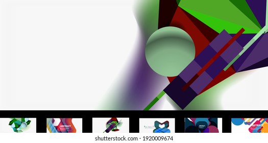 Clean minimal trendy vector wallpaper set. Abstract backgrounds for business or technology presentations, internet posters or web brochure covers
