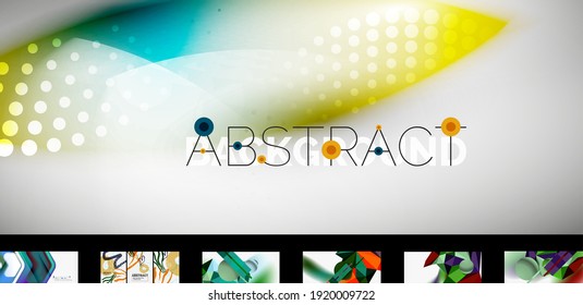 Clean minimal trendy vector wallpaper set. Abstract backgrounds for business or technology presentations, internet posters or web brochure covers
