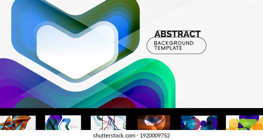 Limpe o mínimo moderno conjunto de papel de parede vetor. Fundos abstratos para apresentações de negócios ou tecnologia, cartazes da internet ou capas de brochura da web