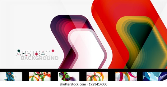 Clean minimal trendy vector wallpaper set. Abstract backgrounds for business or technology presentations, internet posters or web brochure covers