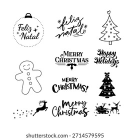 Un diseño de tipografía limpio y minimalista con el mensaje Navidades alegres.