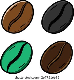 Eine saubere und minimale Vektorgrafik einer Kaffeebohne, die in einem einfachen flachen Stil gestaltet ist. Ideal für Logos, Symbole, Verpackungen, Menüs, Café-Branding und moderne Designprojekte. Dieser Vektor emp