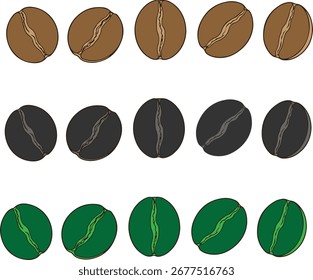 A clean and minimal vector illustration of a coffee bean, designed in a simple flat style. Perfect for use in logos, icons, packaging, menus, café branding, and modern design projects. This vector emp