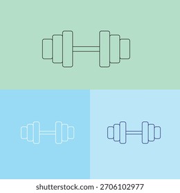 A clean, minimal vector illustration of a dumbbell icon, perfect for fitness, gym, and strength training concepts. Ideal for apps, websites, and graphic design projects focusing on health, exercise, 