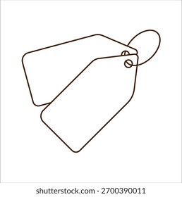 A clean and minimal vector illustration of an empty price tag. The design features a simple hanging tag shape with a soft shadow and blank space for adding custom text or branding. Ideal for e-commerc