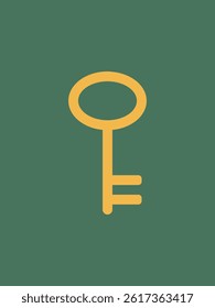 A clean and minimal vector key design with a flat style and bold outline, ideal for icons, illustrations, or symbolic graphics representing access, security, or solutions.
