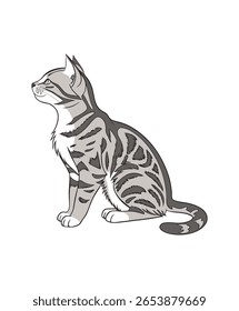 Una silueta de Vector limpia y mínima de un gato. Ideal para diseños de camisetas, estampados o iconos.