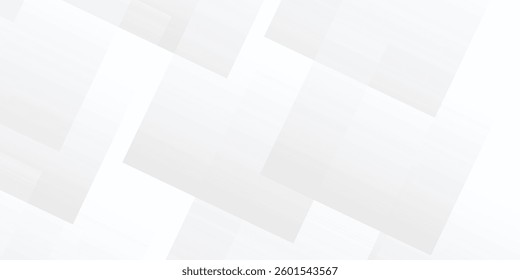 Clean and Minimal White Transparent Box Layout – A Creative Composition of Various Sized Shapes Blending Seamlessly into a Monochrome Background
