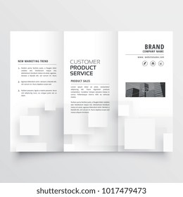 clean minimal white trifold brochure design template