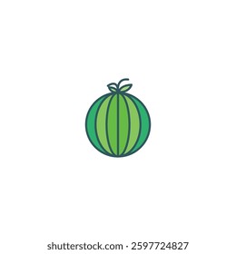 A clean and minimalist apple vector icon, featuring a simple red shape with a green leaf. Perfect for organic food branding, healthy lifestyle designs, farm product packaging