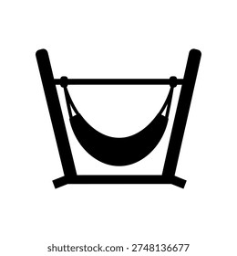 Clean, minimalist black hammock suspended on sturdy frame, perfect for relaxation and lifestyle product photography.
